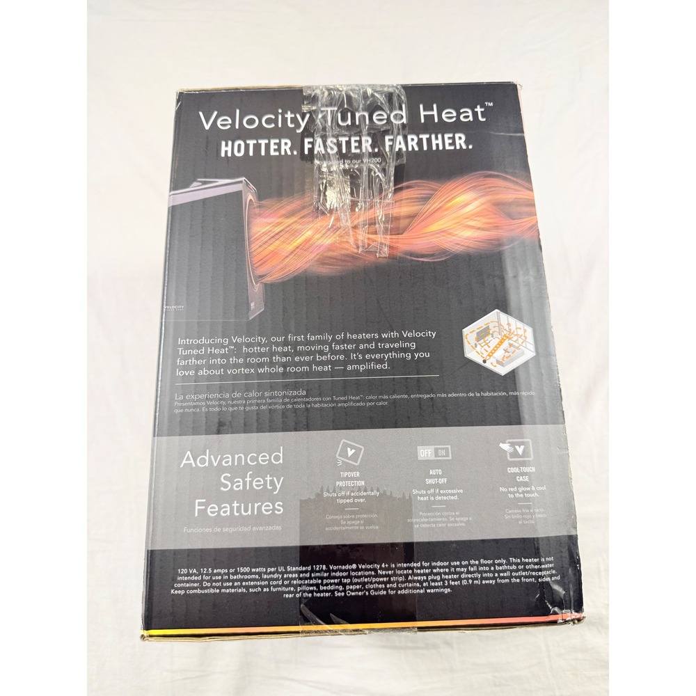 Vornado Whole Room Heater Velocity 4+ Black NEW/OPEN BOX Velocity Tuned Heat - Picture 2 of 11